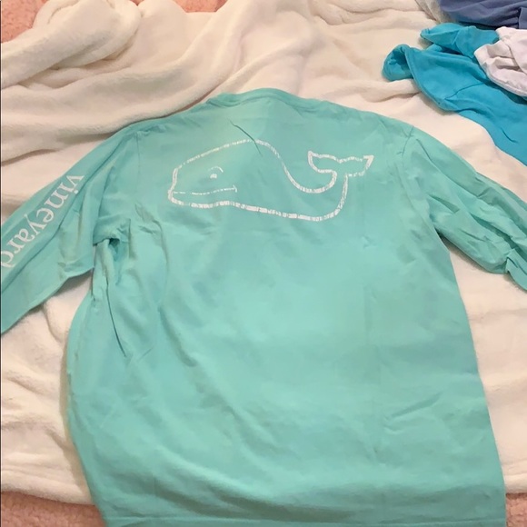 Mint blue long sleeve vineyard vines shirt - Picture 2 of 2